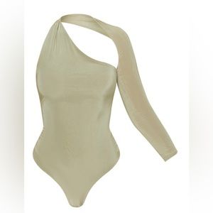 Sage One Shoulder Asymmetric Bodysuit